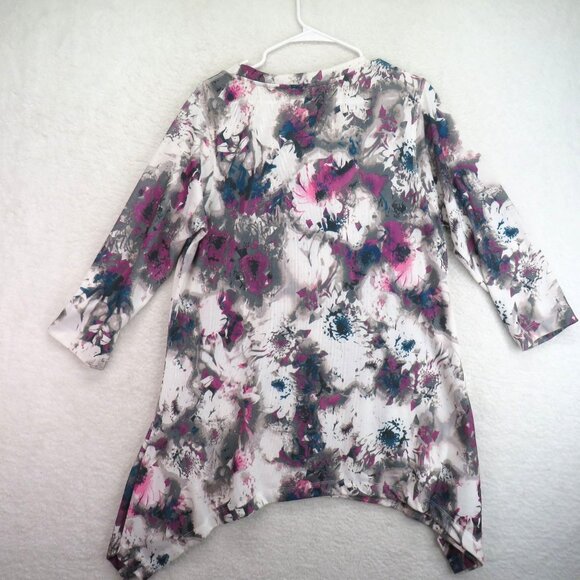 Philosophy Shirt Womens Size Extra Large Floral Asymmetrical Hem Tunic - Picture 3 of 9